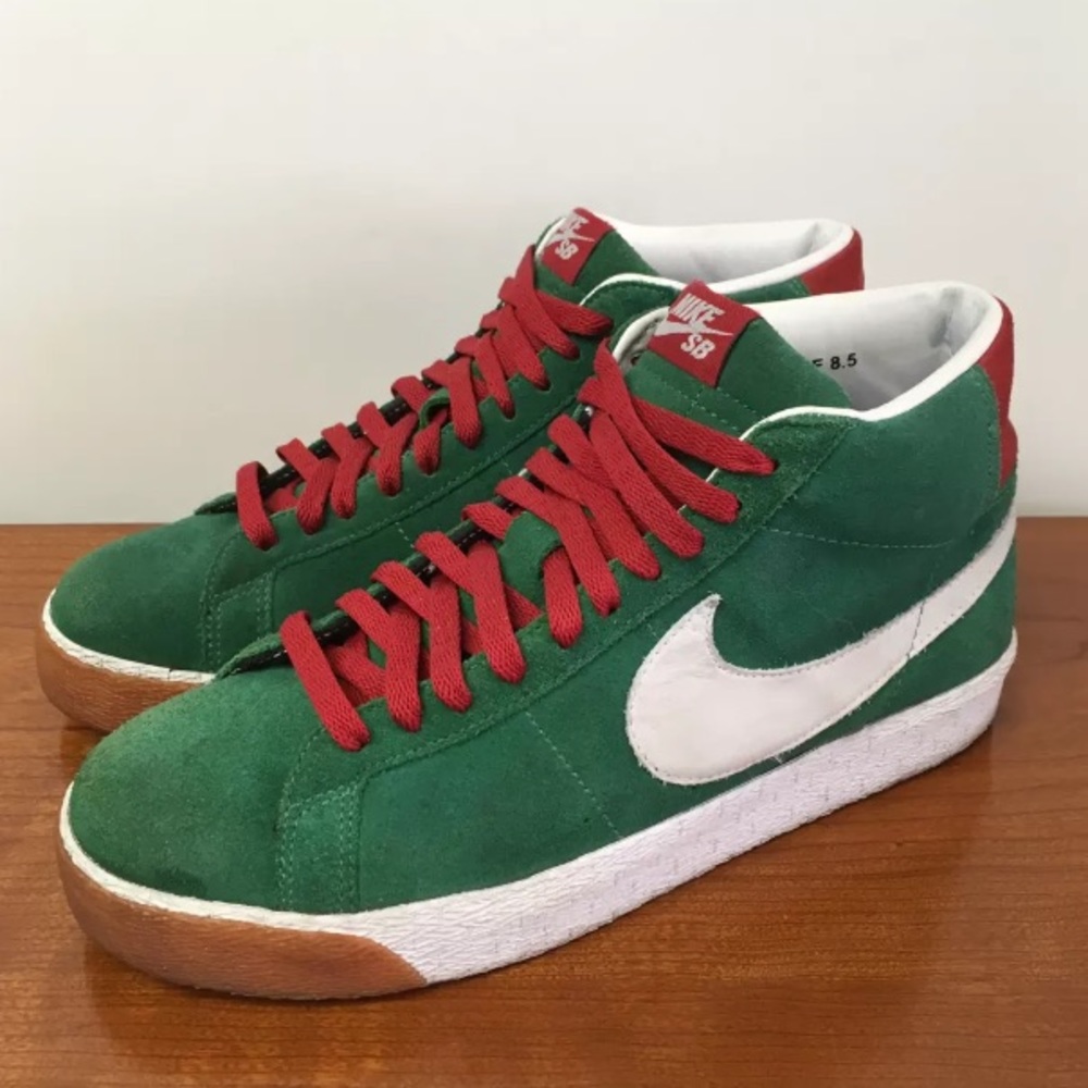 Nike Green and Red Athletic Shoes